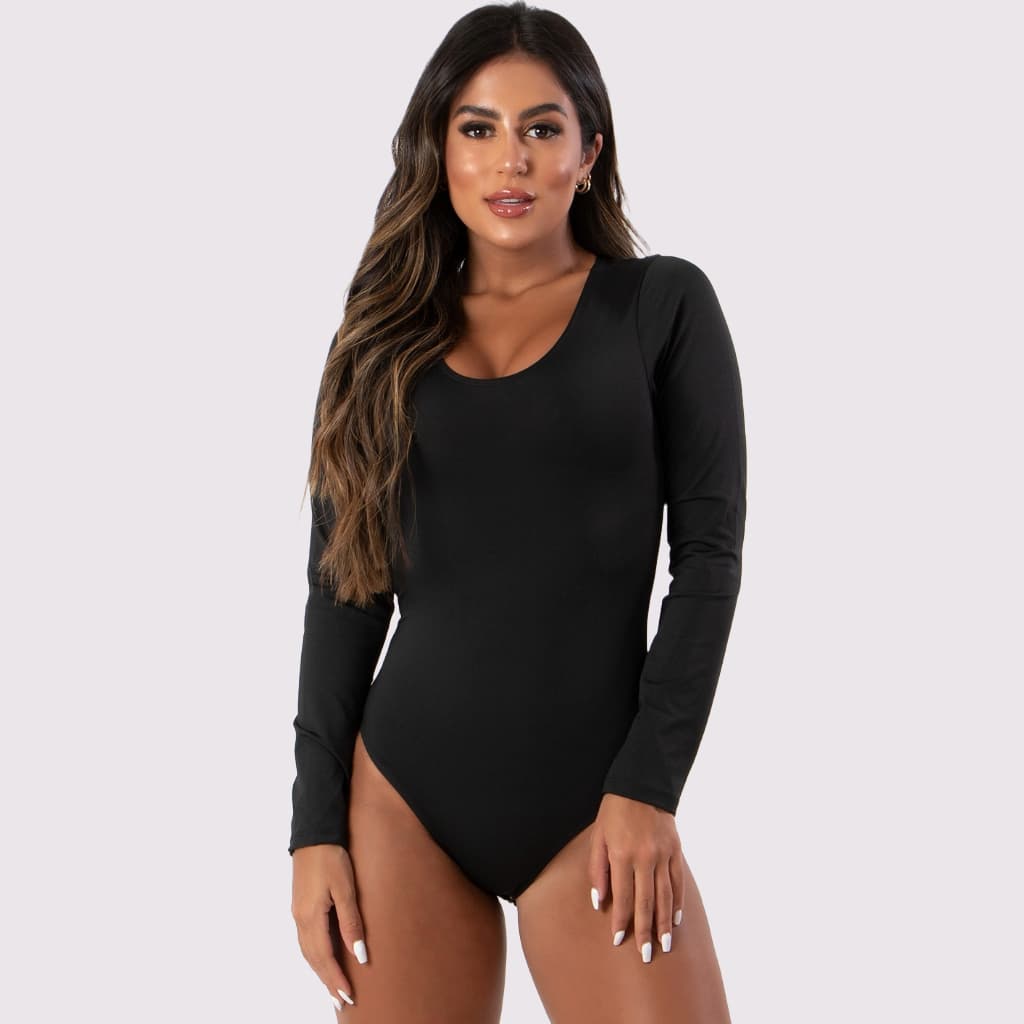 Body Manga Longa Costa Tapada Feminino Casual Akira Fitness