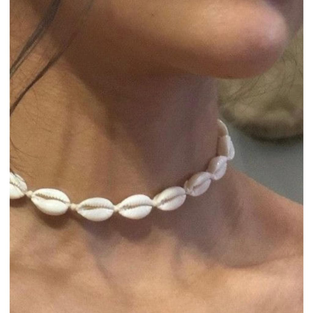 Choker de Buzios tendência verão colar de conchas natural praia