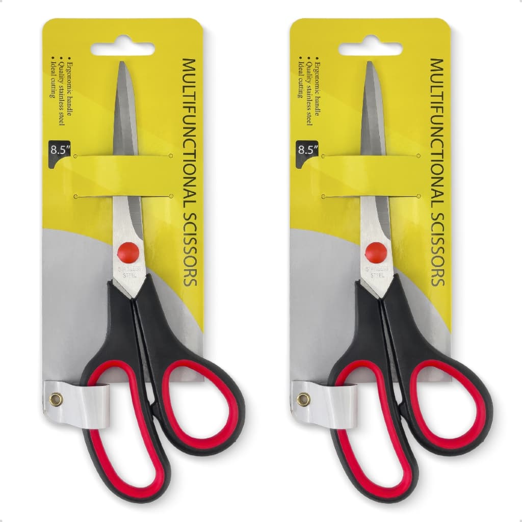 Kit 2 Tesoura Multiuso 8.5 Aço Inox Profissional Costura Escolar Cozinha Artesanato 21cm
