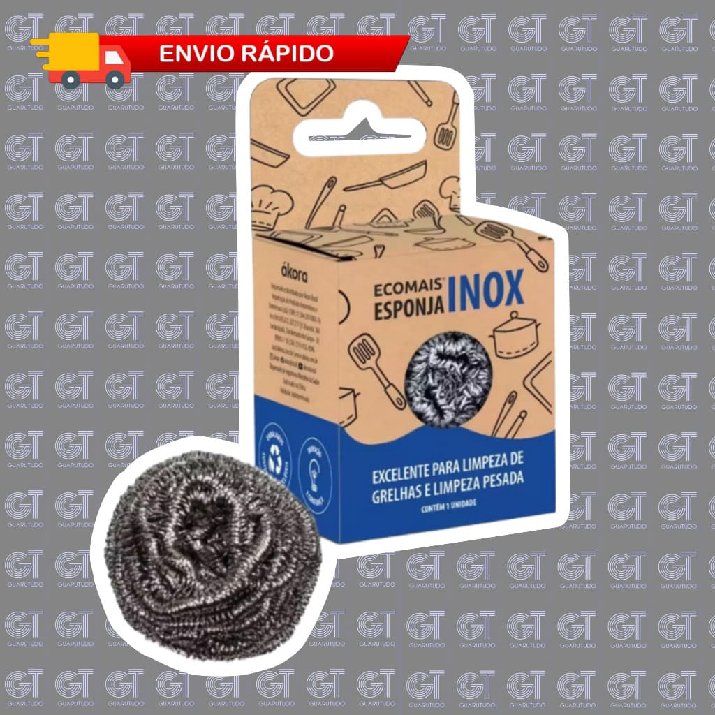 Esponja aço inox para limpeza pesada, Esponja para grelhas e remoção de sujeiras difíceis.