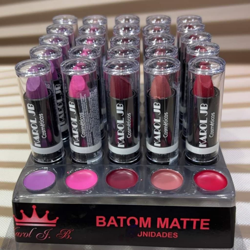 Box C/25/50 Pçs Batom Matte Karol JB Cosméticos