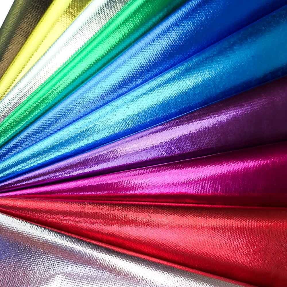 TNT Metalizado Laminado Várias Cores Artesanato Decoração 1,35m Largura