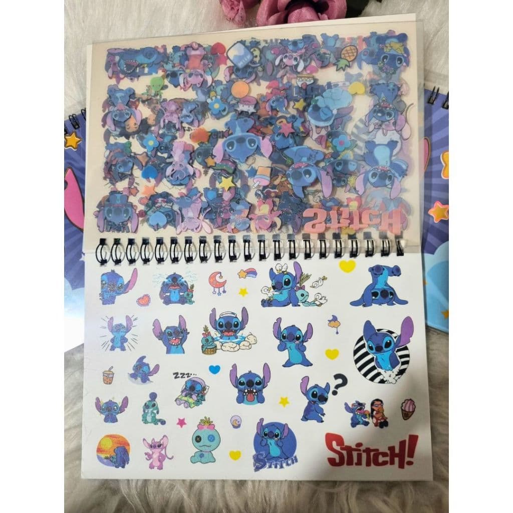 Caderno com Adesivos Stitch - Papelaria Fofa - Papelaria Kawaii