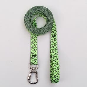 Guia Longo Para Cães - Verde Fluorescente com detalhes em Preto
