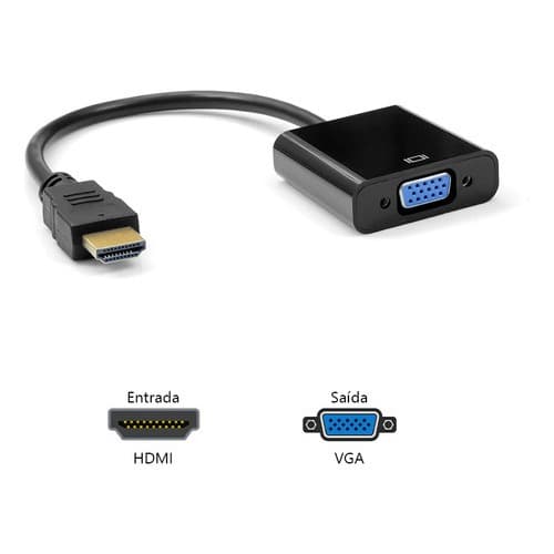 Cabo Conversor Adaptador Hdmi Para Vga Pluscable Hdmi X Vga