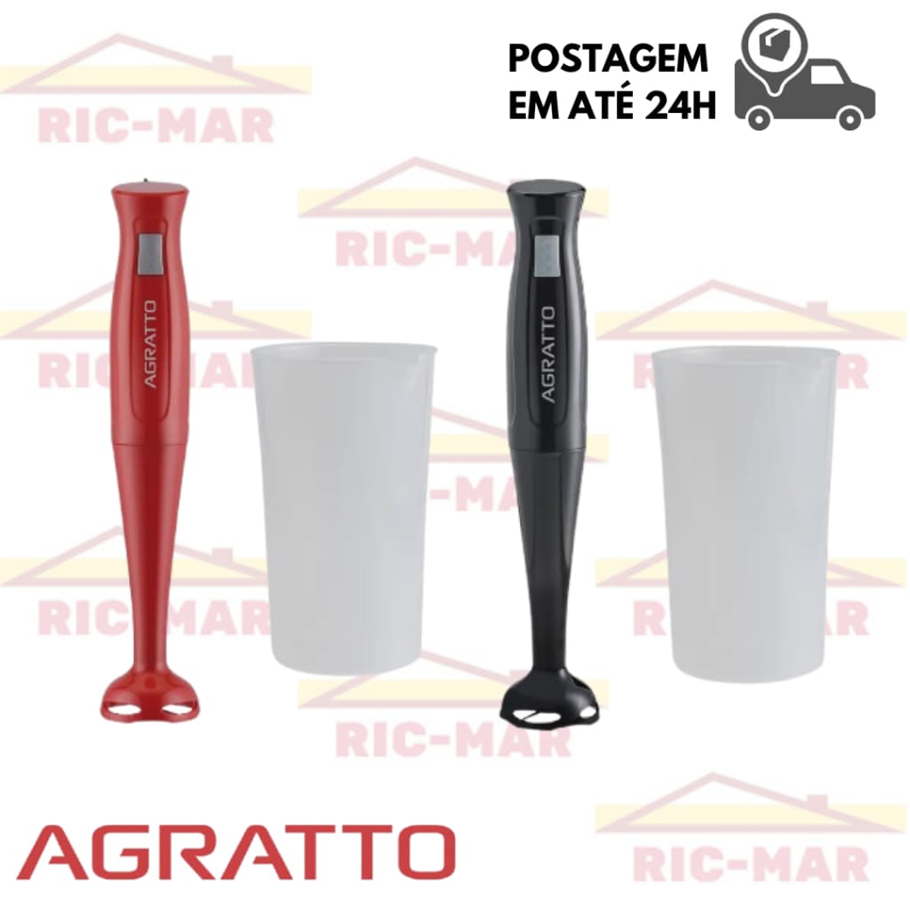 Super Mixer Agratto Preto Portátil 200w Copo Desmontável