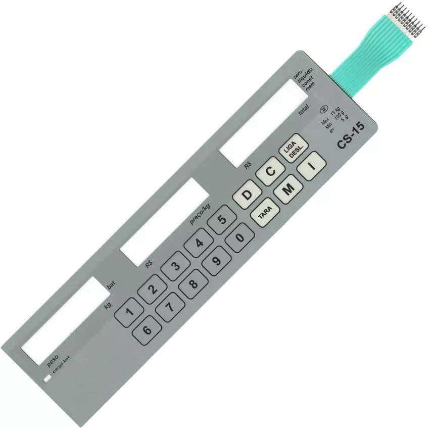 TND Membrana Teclado para Balança Compatível com Filizola CS 15 Bateria Classe III