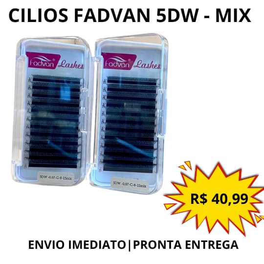 CILIOS FADVAN MIX 5DW CURVATURA C  - 8/15 | ENVIO IMEDIATO | PRONTA ENTREGA | FIO TECNOLOGICO