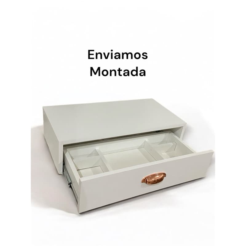 Penteadeira Rose C/Divisorias Camarim Maquiagem Organizadora