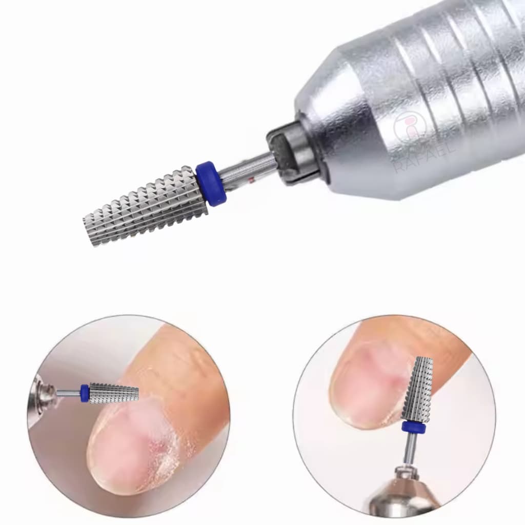 Broca de Tungstênio Para Unha de Gel Profissional Cônica para Lixa Eletrica Remoção do Gel Aacabamento Unhas de gel