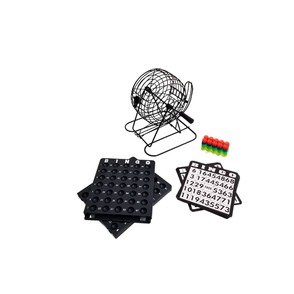 Kit Bingo de Metal Completo - 75 bolas Globo de Metal 10 Cartelas