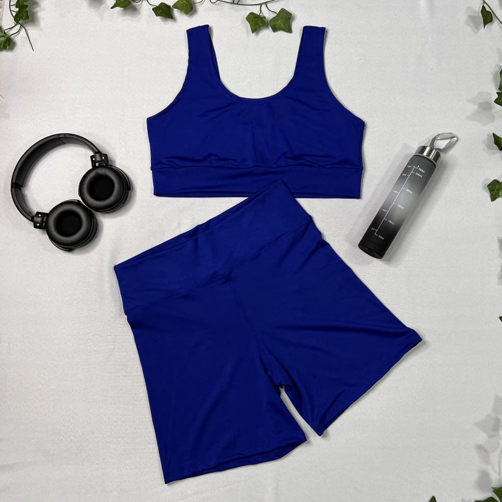 Conjunto Top e Short Alça Grossa Suplex Báscio Fitness Academia Treino