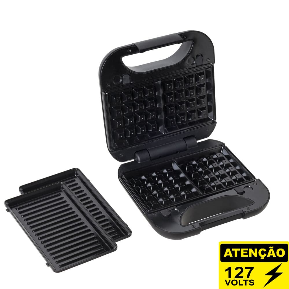 Grill Sanduicheira e Máquina Waffle 2 Em 1 Black+decker 127v