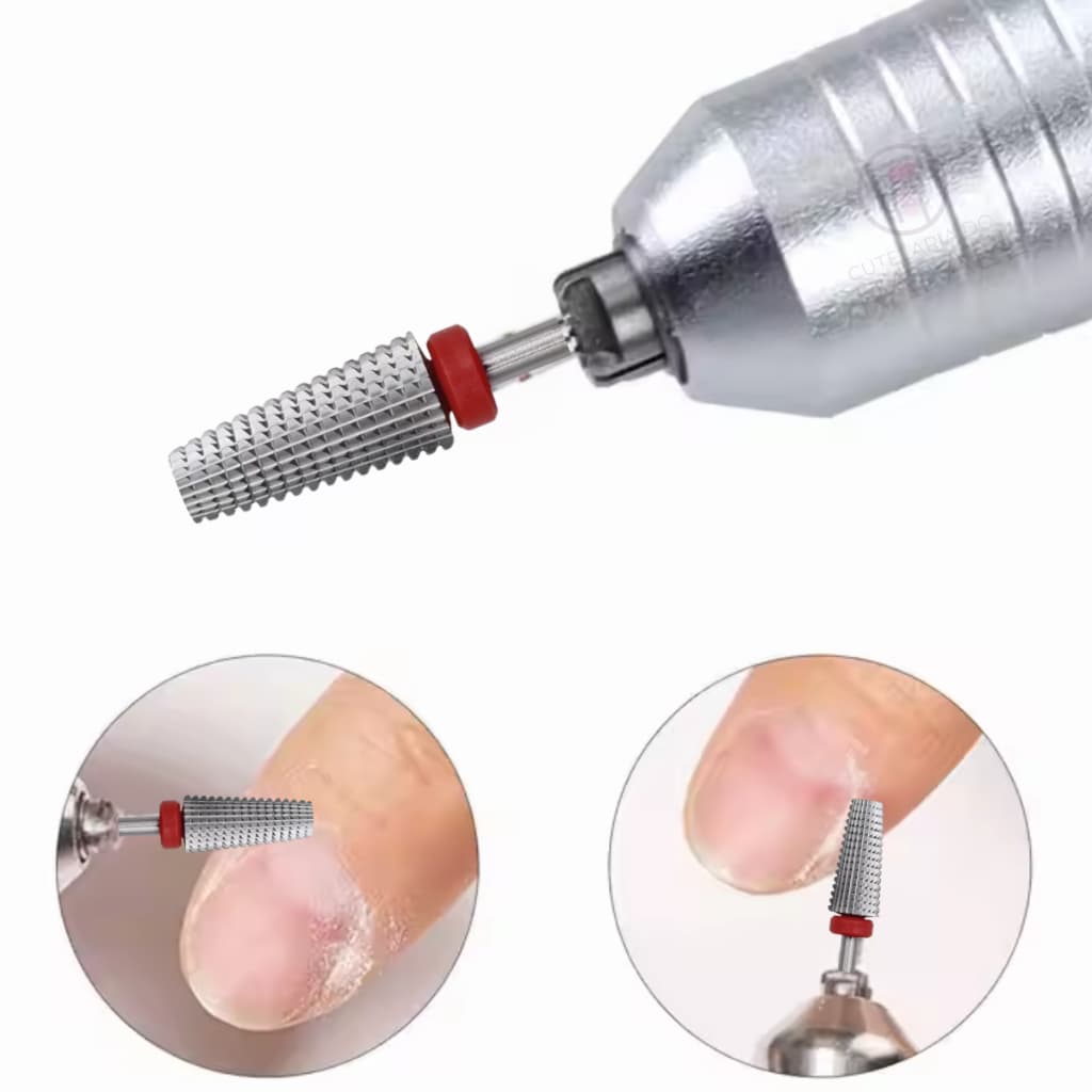Broca de Tungstênio Para Unha de Gel Profissional Cônica para Lixa Eletrica Remoção do Gel Aacabamento Unhas de gel