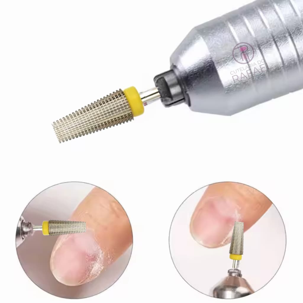 Broca de Tungstênio Para Unha de Gel Profissional Cônica para Lixa Eletrica Remoção do Gel Aacabamento Unhas de gel