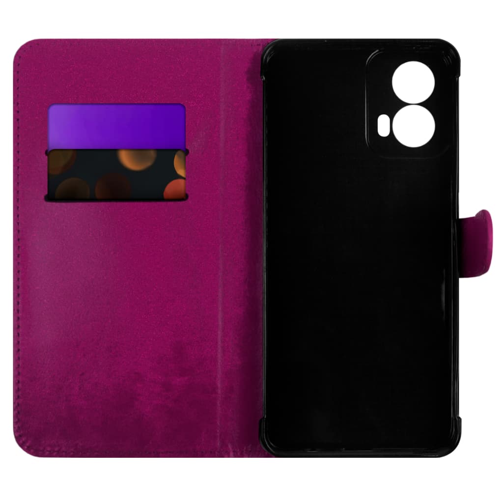 Capa Carteira Flip Cover ROSA PINK + Película Hydrogel HD Para Motorola Moto G34 Xt2363 tela 6.5 Cell in Power25