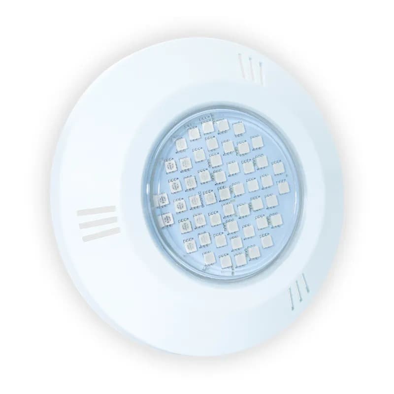 Refletor Piscina Power Led 9W ABS Frente New RGB Rosca - Brustec