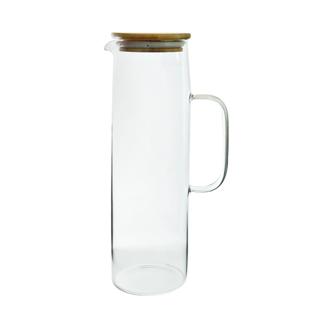 Jarra de Vidro Com Tampa de Bambu 1,5 litros