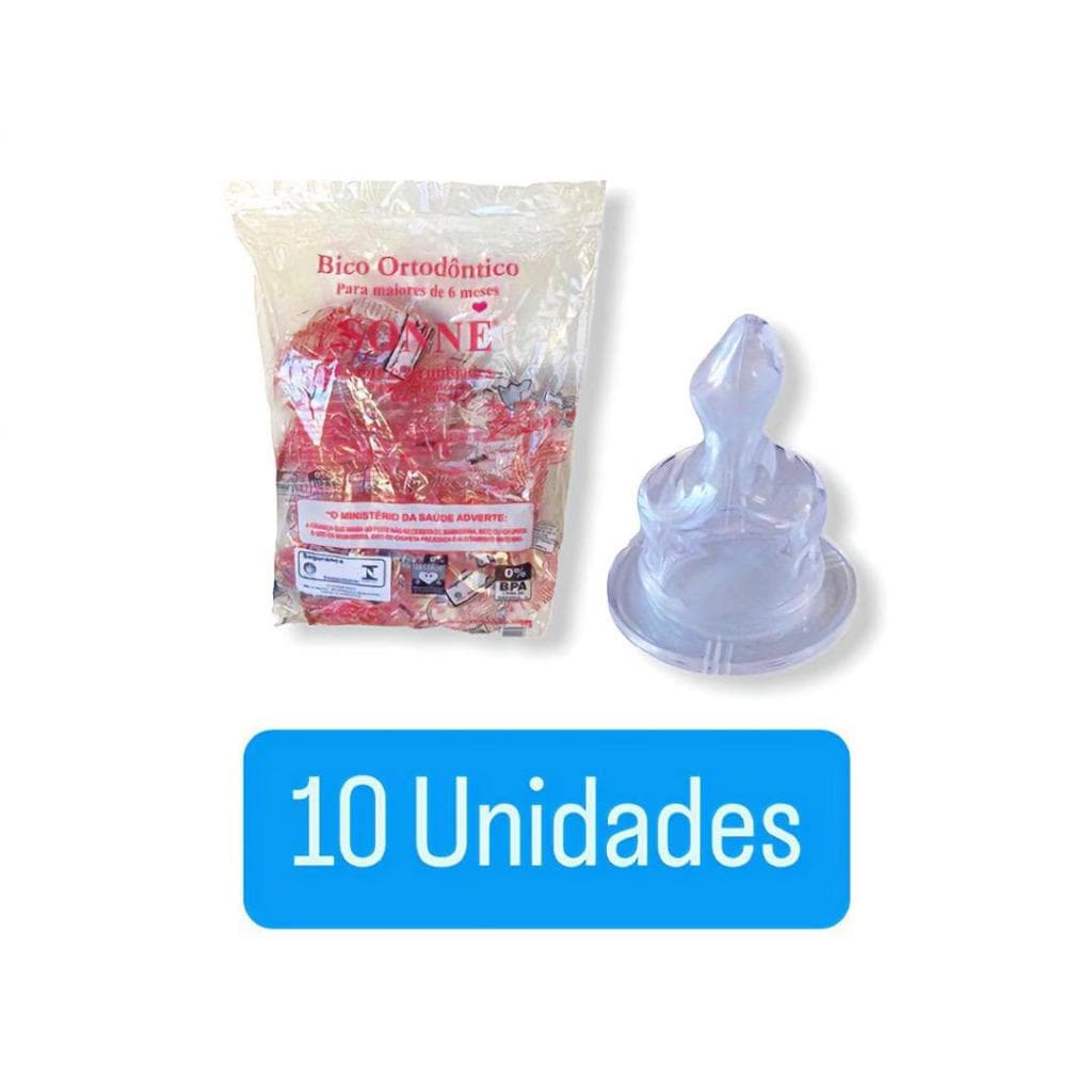 Bico De Mamadeira Silicone Anatômico Pacote 10 Unidades Marca Sonne
