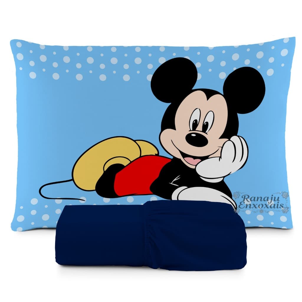 JOGO DE LENÇOL SOLTEIRO 2 PEÇAS MICKEY QUARTO DE MENINO