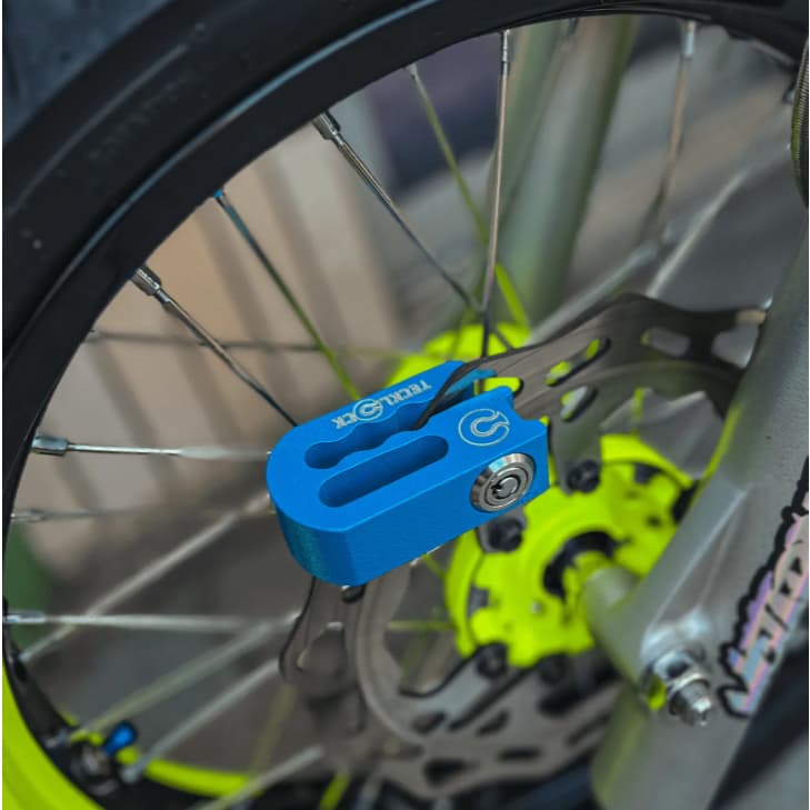Trava De Disco Para Moto Média Universal Tecklock Azul