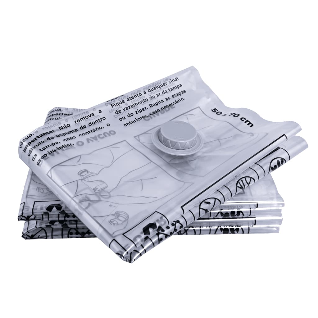 Saco Organizador a Vácuo Hermético Vacorganizer com Válvula de Sucção 50 x 70 cm - 6 Unidades