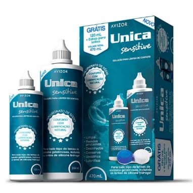 Kit Unica Sensitive Solução para Lentes de Contato com 350ml + 120ml Unica Sensitive