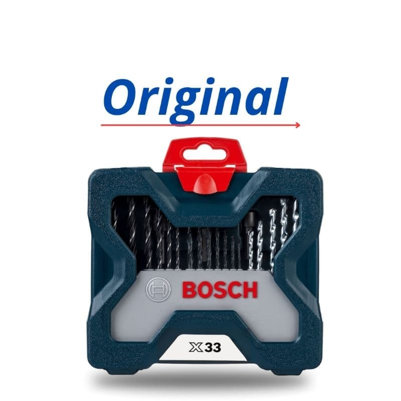 Jogo X-Line Bosch para Furar e Parafusar com 33 Peças Brocas Phillips Fenda sextavado e Maleta