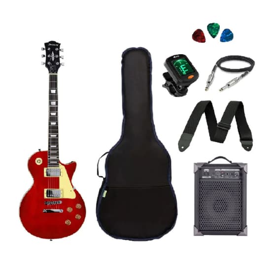Kit Guitarra Strinberg Les Paul LPS230 + Amplificador + Afinador Digital + Acessórios Vermelha