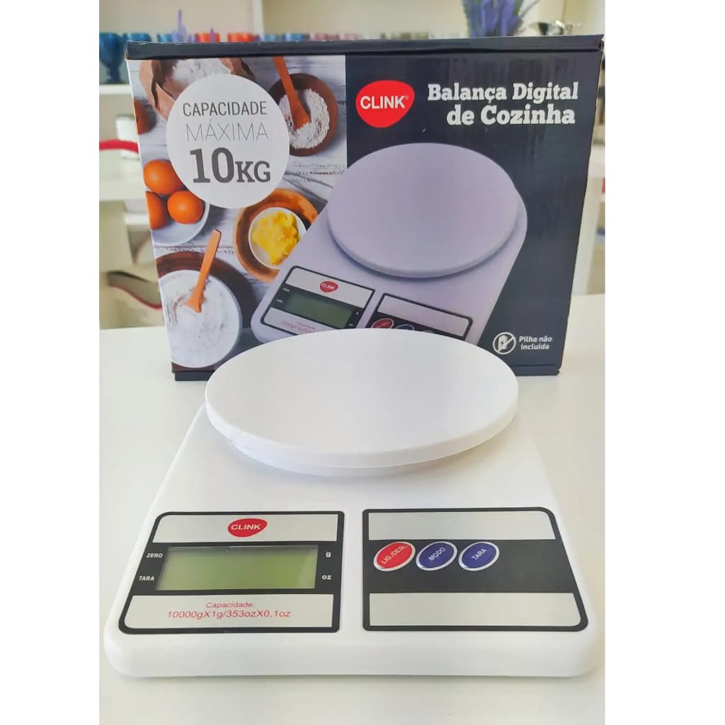 Balança de cozinha digital Clink Digital CK1253 Capacidade até 10kg Branca