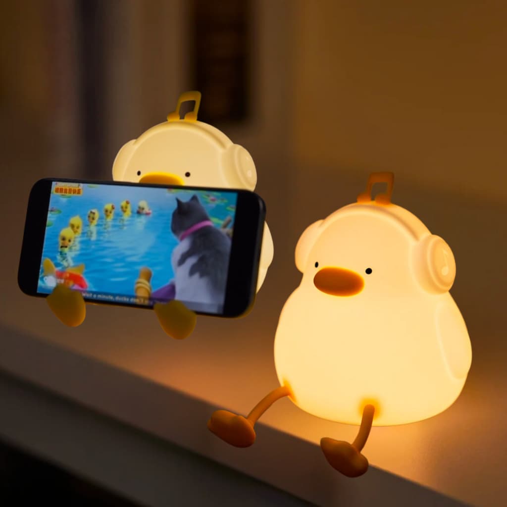 Luminária Abajur infantil Quarto de bebê Noturna De Silicone PATINHO Fofo luz noturna light touch