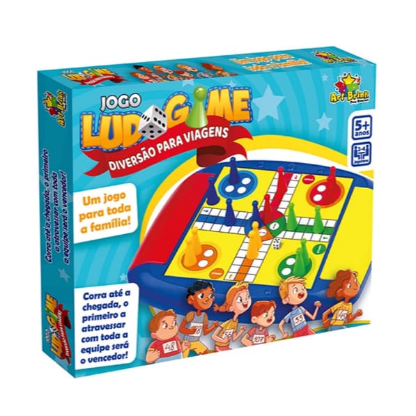 Jogo Ludo coluna Mini Tabuleiro Portátil 19 Peças Art Brink