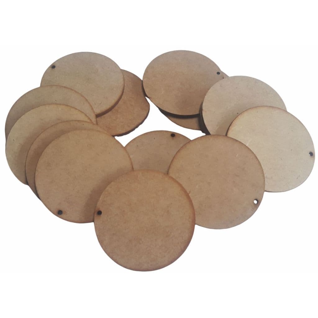 Bolachas em MDF Kit Com 40 Bolachas 5 Cm Com 1 Furo Mdf Crú Círculo Aplique Decorações
