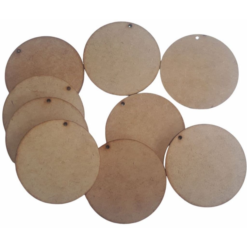 Bolachas em MDF Kit Com 50 Bolachas 4 Cm Com 1 Furo Mdf Crú Círculo Aplique Decorações