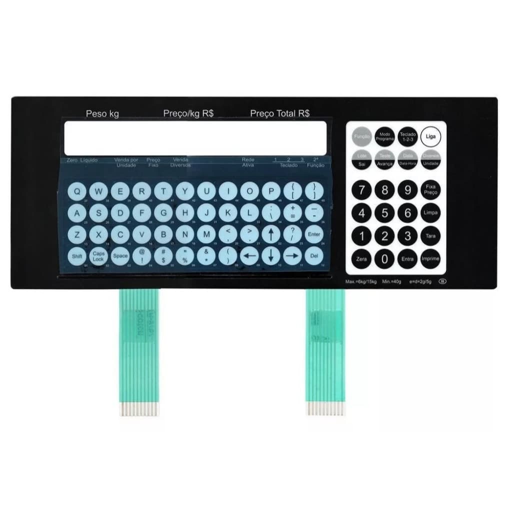 TND Membrana Teclado para Balança Compatível com Toledo Prix 4 Prix 6 15kg