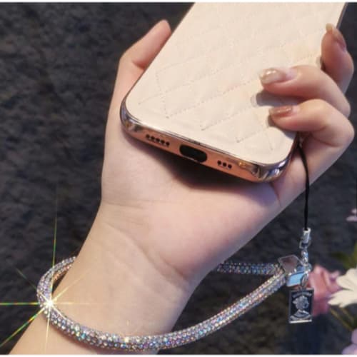 Cordão Telefônico, Diamante Completo Corrente De Pulso Curto e longo de pescoço De Luxo Anti-Perda De Celular Stráss Bri