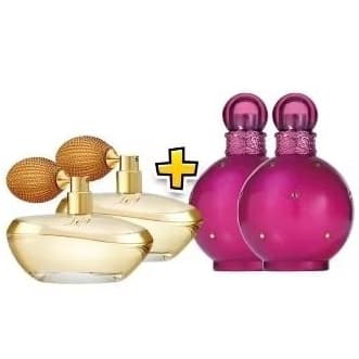 kit ano novo 04 perfumes feminino 02 lily 02 fantasy 100mls