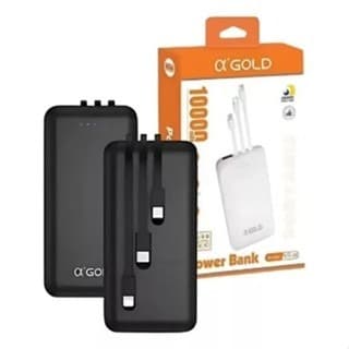 Carregador Portátil 10.000mah Adaptador 3 Entradas-branco/preto