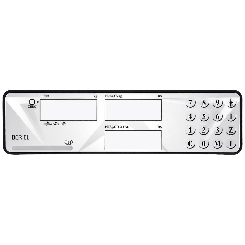 TND Membrana Teclado para Balança Compatível com Ramuza DCR CL Prata 10 vias