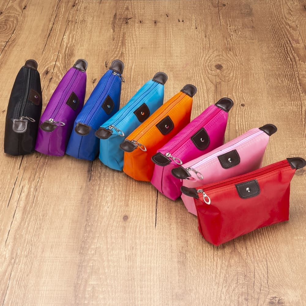 kit 20 unidades Necessaire Feminina de Poliéster Impermeável Ideal Maquiagem e Viagem