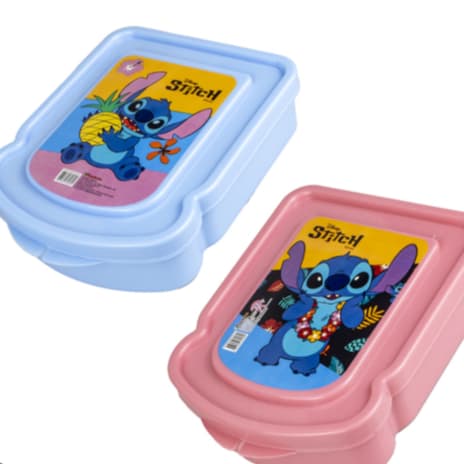Porta Sanduiche Sanduicheira do Stitch Azul e Rosa Plasduran