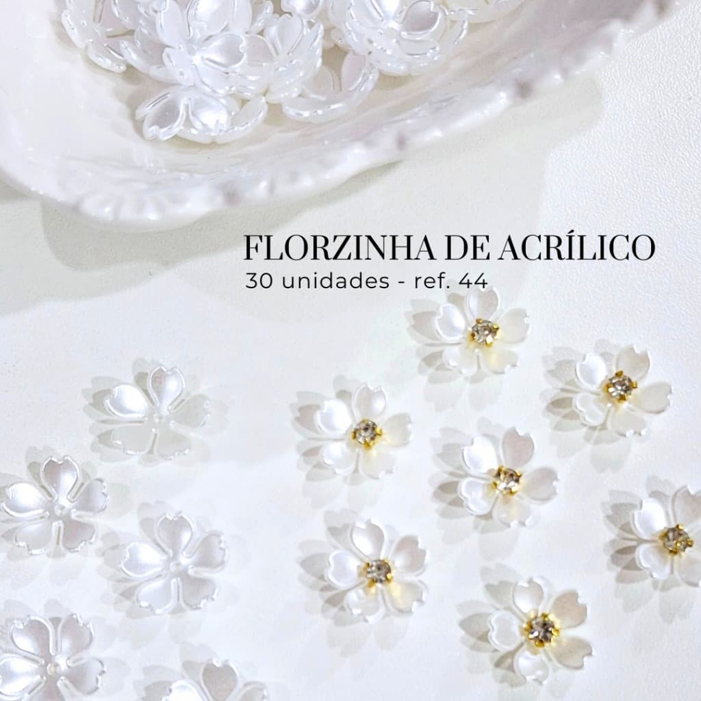 Florzinha de Acrílico 15mm Ref.44 (Escolha a partir de 30 Unidades) para Laços e Tiaras
