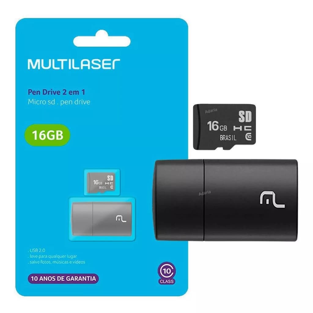 2X1: LEITOR USB + CARTAO DE MEMORIA CLASSE 4 16GB