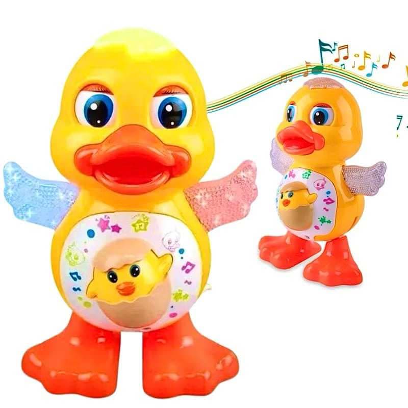 Patinho Dançante Musical Infantil Som E Luz Duck Mexe Olho Cor Amarelo