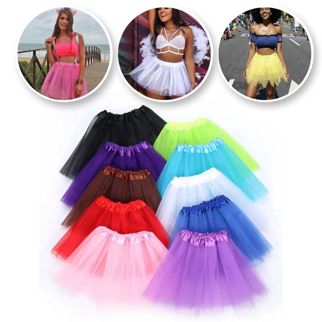 Saia de Tule com BRILHO Ballet para Festas e Carnaval para Fantasias e Diversão