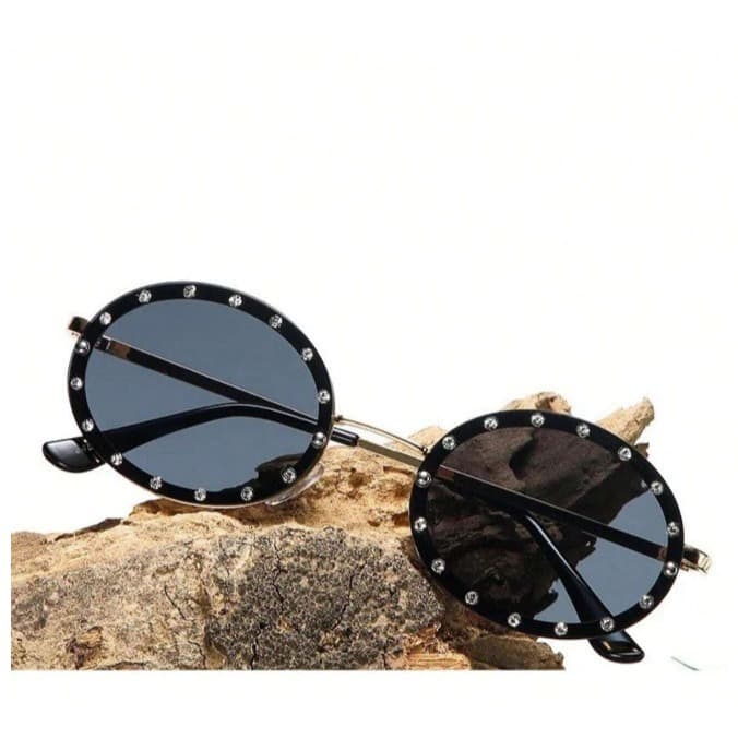 Óculos De Sol Feminino Oval Com Strass Diamante Blogueira Moda Verão