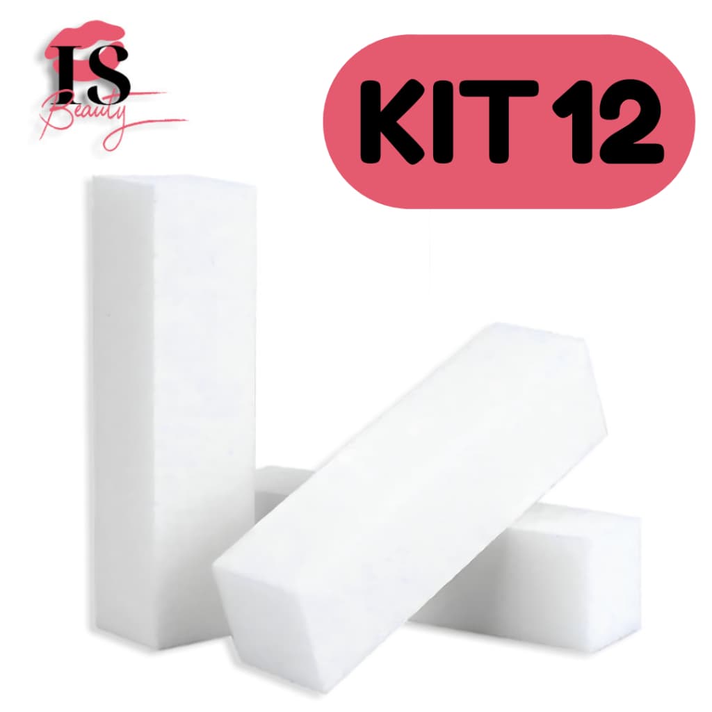 Kit Lixa Bloco Polidora Para Unhas Acrigel, Poligel, Porcelana e Naturais (3/6/12)