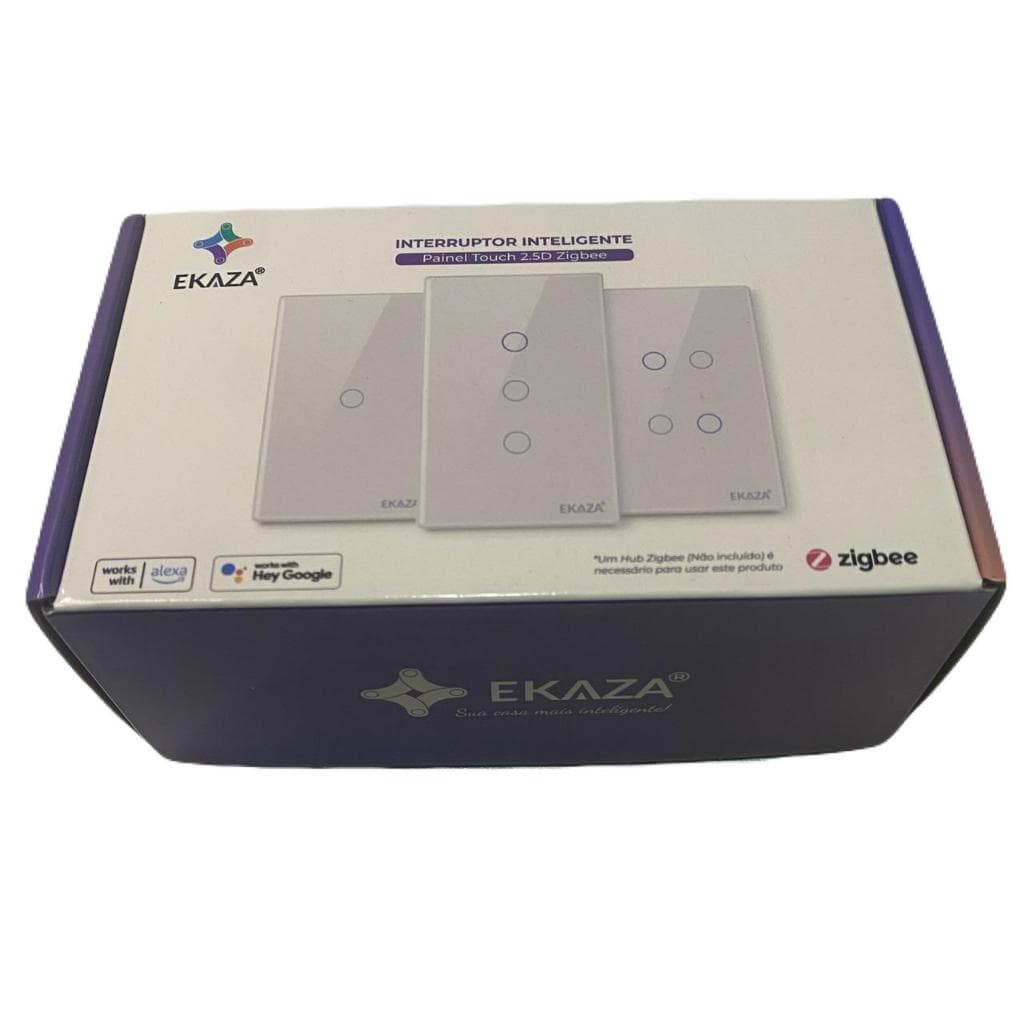 Interruptor Inteligente 3 Botoes Branco 4x2 Zigbee Ekaza