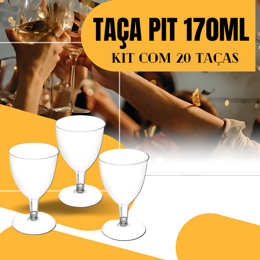 Taças  para vinho 170ml  20 unidades Para Espumante Champanhe  Transparente Festa