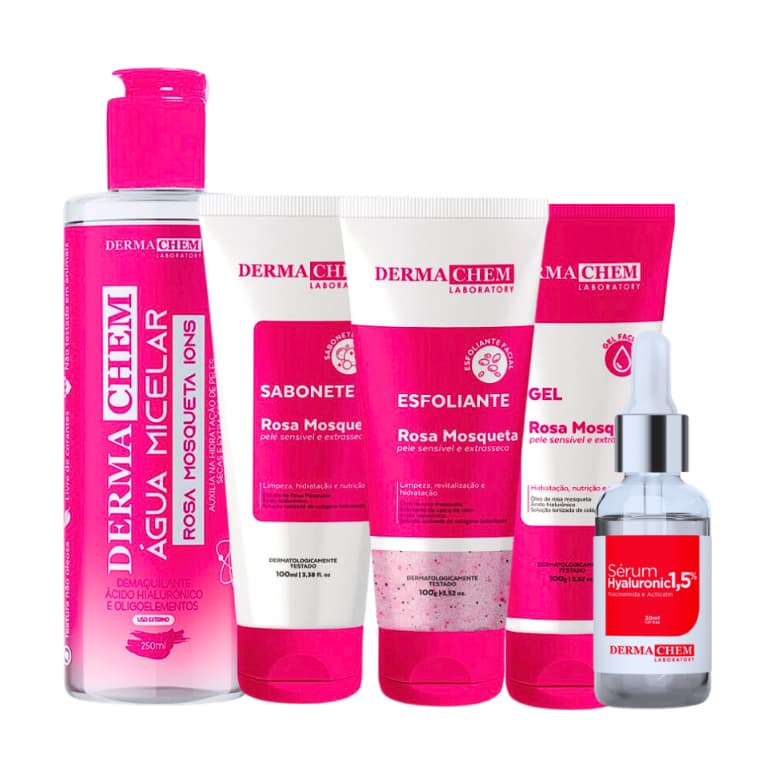Kit Skin Care Dermachem Rosa Mosqueta – Linha Completa 5 Itens